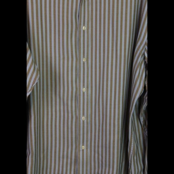 ROBERT GRAHAM BLUE/TAN STRIPE BUTTON FRONT LONG SLEEVE MENS 2XL SHIRT - Picture 2 of 8